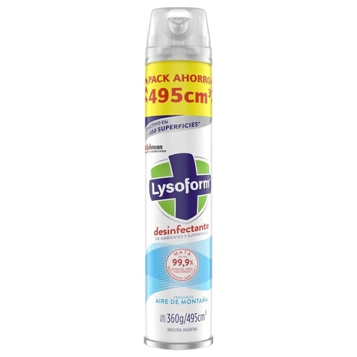 [7790520990679] Lysoform Desinfectante de Ambiente en Aerosol Aire de Montaña 360g/495mL
