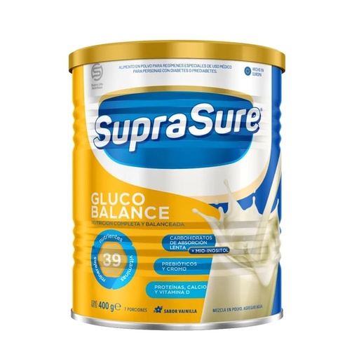 [7750327000100] SupraSure Gluco Balance Vainilla Alimento en Polvo para Diabético 400 g