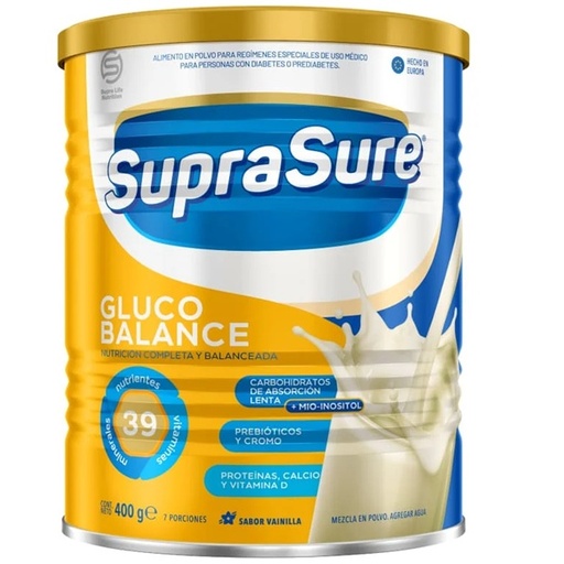 SupraSure Gluco Balance Vainilla Alimento en Polvo para Diabético 400 g