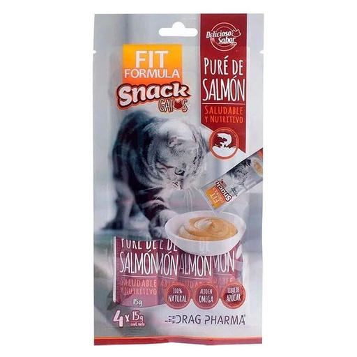 [7800006010873] Fit Formula Gatos Puré de Salmón Snack Cremoso 4 sachet x 15 g