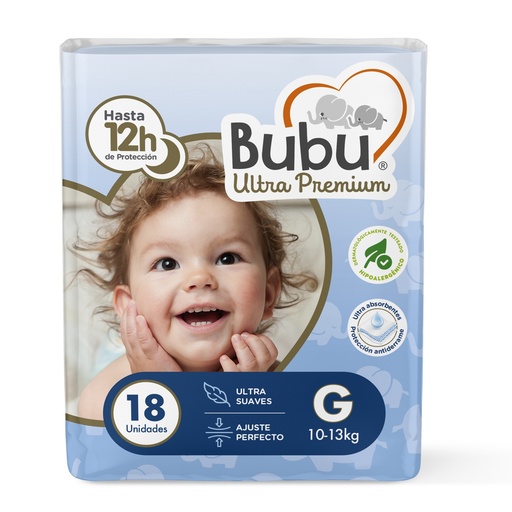 Bubu Ultra Premium Talla G 10-13 Kg 18 Pañales
