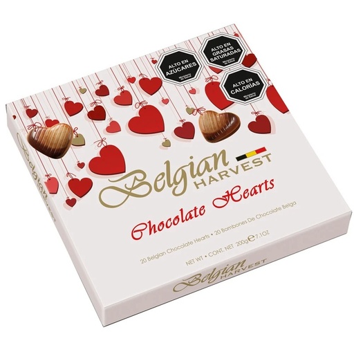 [5413121362028] Belgian Harvest Chocolate Hearts 200 g