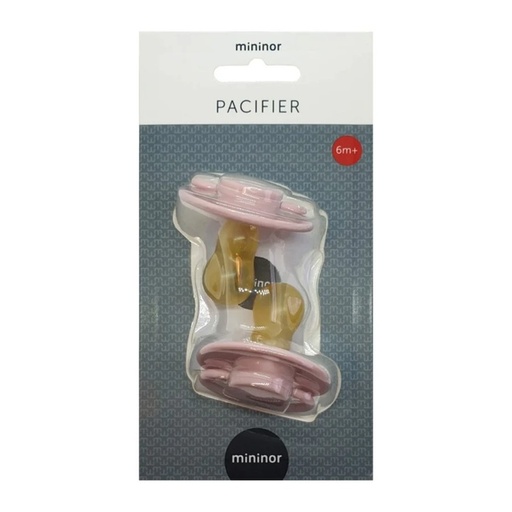 [5710860121818] Mininor Chupete Redondo de Látex Rosado +6 meses 2 unidades