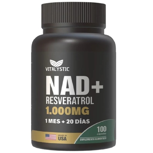 [9950311430472] NAD+, Trans-Resveratrol, Vit.B3 y Acai 100 Cápsulas Vitalystic