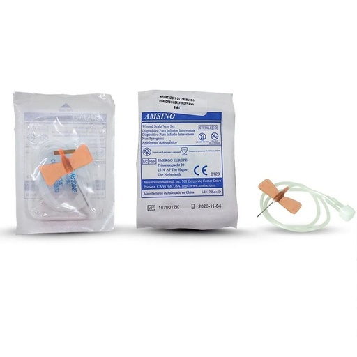 [7804995106791] Aguja Mariposa Scalp Vein  25 G 3/4" Cranberry
