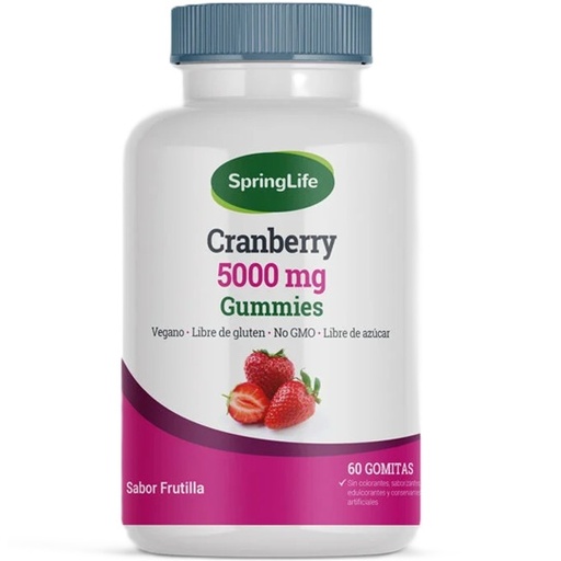 [7805633028741] Cranberry 5000 mg 60 Gomitas Frutilla SpringLife