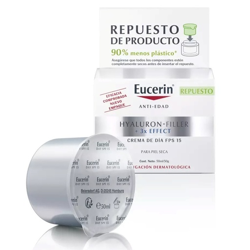 Hyaluron Filler 3x Effect Repuesto Crema Facial Día FPS15 Refill 50 mL Eucerin