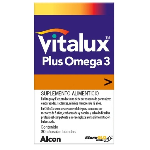 Vitalux Plus Omega 3 Luteina Zeaxantina y Vitaminas 30 Cápsulas Blandas Alcon