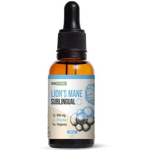 [0745853203924] Melena de León Sublingual 3000 mg Solución Oral Gotas Vegan 30 mL NewPharma
