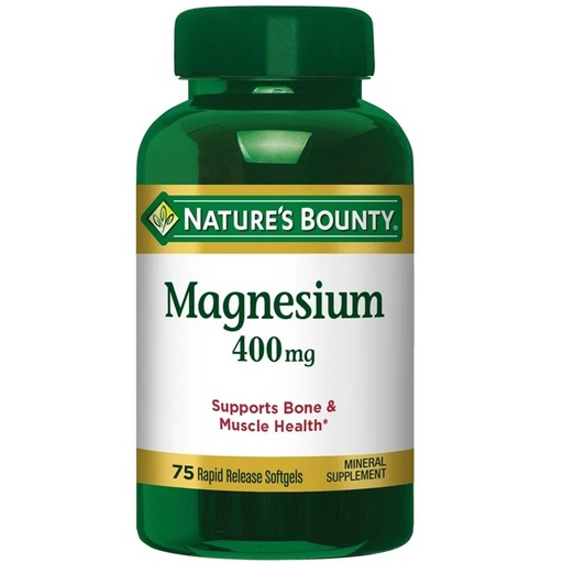 [074312594083] Magnesio 400 mg 75 Cápsulas Blandas Nature's Bounty