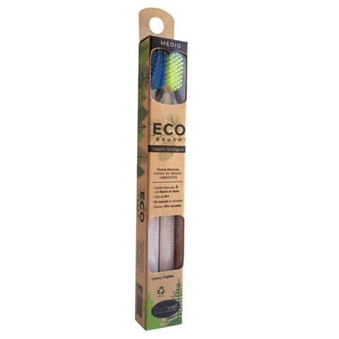[7809601115044] DentWell Cepillo Dental Ecológico 2 Unidades La Prepié