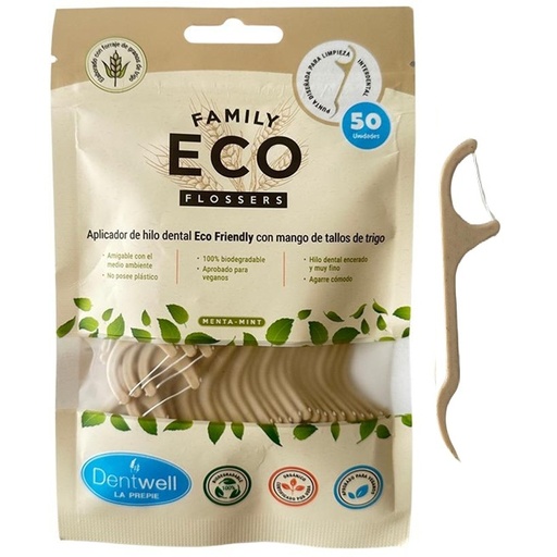 [793969911424] DentWell Hilo Dental con Aplicador Family Eco Flosser 50 Unidades La Prepié
