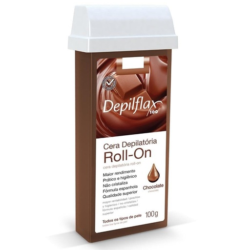 [7898522372384] Depilflax Cera Depilatoria Roll-On Chocolate 100 g