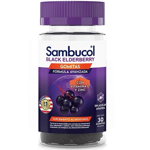 [1230000161145] Sambucol Black Edelberry con Vit. C y Zinc 30 Gomitas
