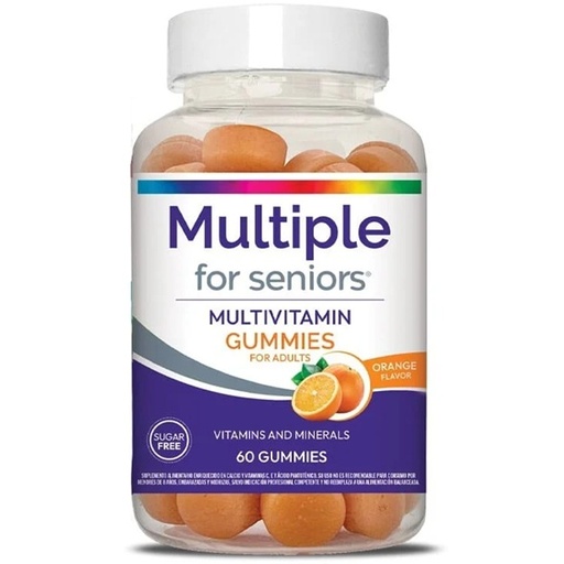 [7804609254405] Multiple For Seniors Multivitamin Gummies 60 Gomitas Naranja
