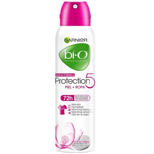 [7509552905700] Garnier Bí-O Protection 5 Antitranspirante Piel + Ropa Spray 150 mL L'oreal
