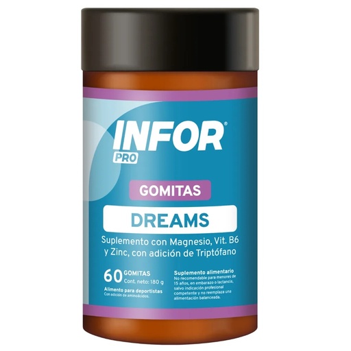 [7804918453582] Infor Pro Dreams Mg +Vit. B6 +Zn +Triptófano 60 Gomitas