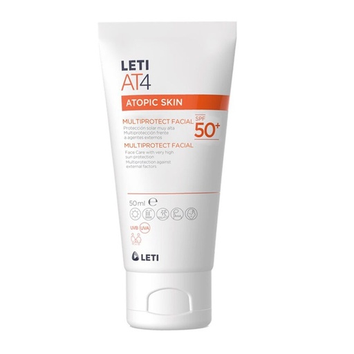 [8431166181418] Leti AT4 Facial Crema Facial Multiprotectora FPS 50+ 50 mL Bagó