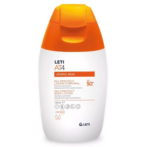 [8431166181852] Leti AT4 Loción Corporal Multiprotectora FPS 50+ 100 mL Bagó