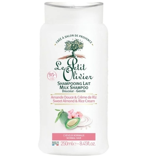 [3549620008425] Shampoo Cabello Normal con Crema de Almendra Dulce y de Arroz 250 mL Le Petit Olivier