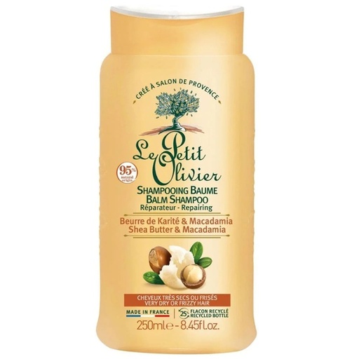 [3549620008517] Shampoo Cabello Dañado con Manteca de Karité y Macadamia 250 mL Le Petit Olivier