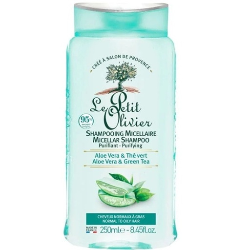 [3549620008456] Shampoo Micelar Cabello Graso con Aloe Vera y Té verde Cabellos Grasos 250 mL Le Petit Olivier