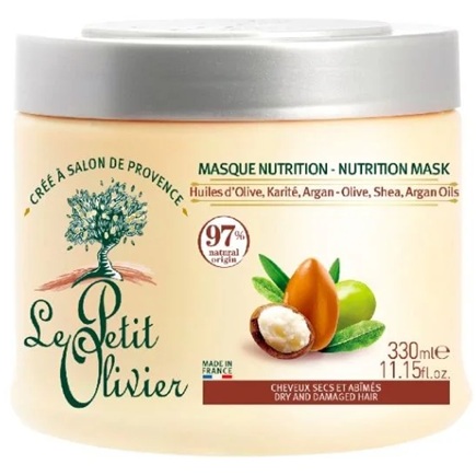 [3549620008500] Máscara Capilar Reparadora con Aceite de Oliva, Karité y Argán 330 mL Le Petit Olivier