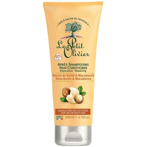 [3549620008524] Acondicionador Cabello Dañado con Manteca de Karité y Macadamia 200 mL Le Petit Olivier