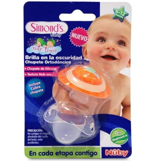 [7804945023512] Simond's Baby Nuby Chupete 6-12m Brilla en Oscuridad