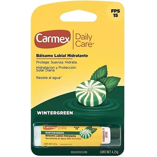 [083078012090] Carmex Bálsamo Labial Stick Wintergreen FPS15 Labios Secos y Agrietados 4,25 g