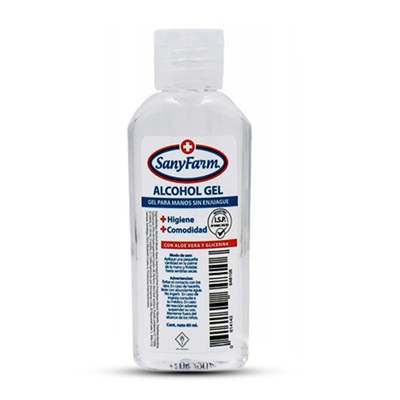 [0614143648106] SanyFarm Alcohol Gel 70° Sin Enjuague 60 mL