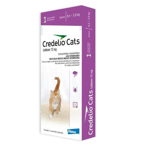 [5420036982395] Credelio Cats 12 mg Gato 0,5– 2 kg 1 Comprimido Elanco