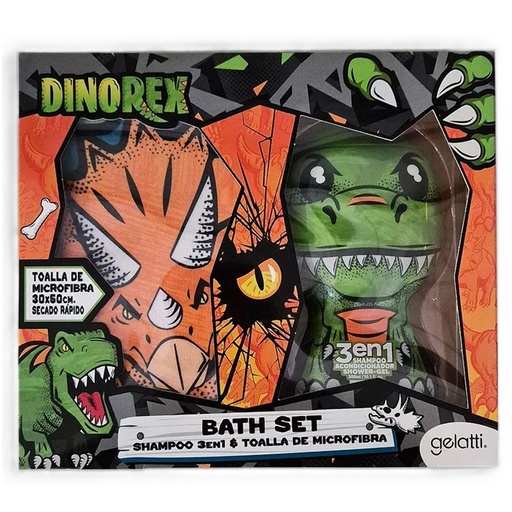 [7804915529433] DinoRex Set Shampoo 3 en 1 300 mL + Toalla Microfibra Gelatti