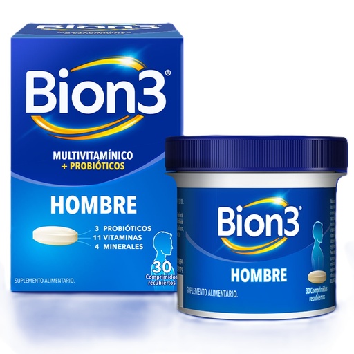 [7500435251679] Bion 3 Hombre (10 mill. UFC/ 11 Vit/ 4 Min) 30 Comprimidos Recubiertos P&G