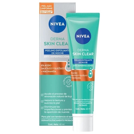 [4006000193588] Nivea Derma Skin Clear Peeling Exfoliante de Noche 40 mL