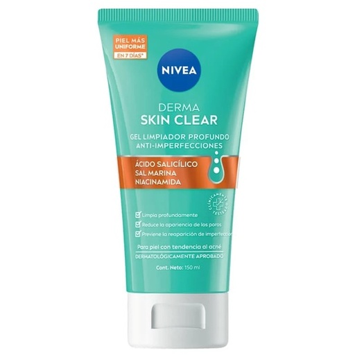 [4006000195667] Nivea Derma Skin Clear Gel Limpiador Profundo 150 mL