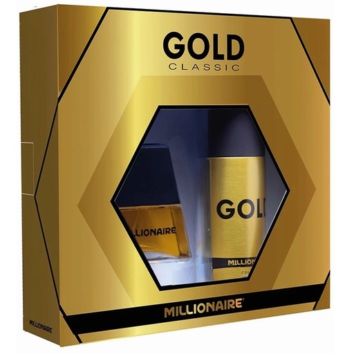 [7804902034773] Millonaire Gold Classic Colonia 60 mL + Desodorante Spray 150 mL