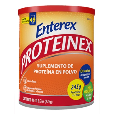 [612197500005] Proteinex Suplemento de Proteína en Polvo Sin Sabor 275 g Enterex