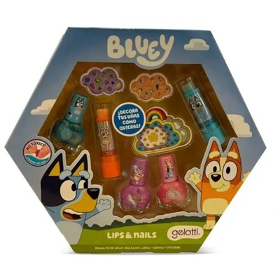 [7804915533539] Bluey Set Lips & Nails 8 Productos Gelatti