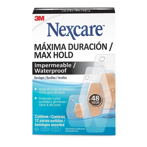 [051131223004] Nexcare Parches Impermeables Max Duración 3 Tamaños 12 Unidades 3M