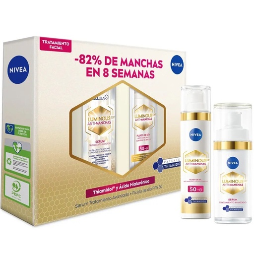 [4006000222042] Nivea Cellular Luminous 630° Pack Anti Manchas Serum 30 mL + Fluído FPS 50 40 mL Beiersdorf