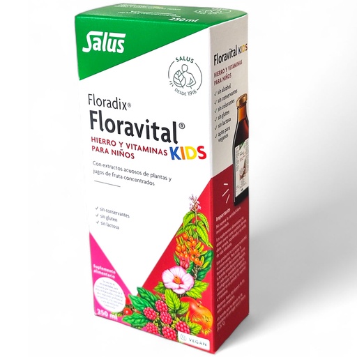[4004148355660] Floradix Floravital Kids Solución Oral Vegan 250 mL Salus