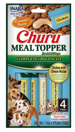 Churu Meal Topper Snack Cremoso Pollo con Queso Perros 4 sachet x 14 g