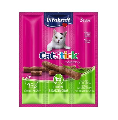 Vitakraft CatSnick Snack en Palito Pollo Pasto 3 Unidades 18 g