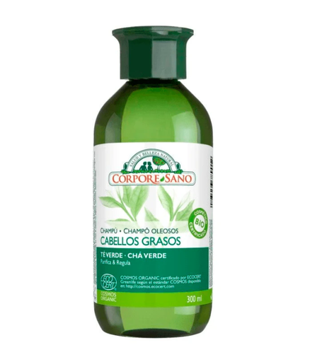 Corpore Sano Ecocert Cabellos Grasos Shampoo Té Verde Hamamelis 300 mL