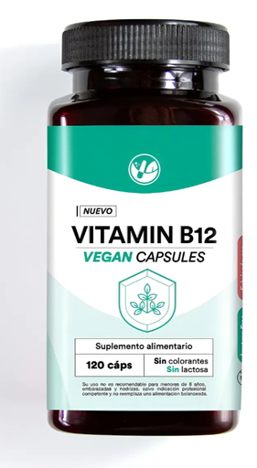 [9026482082943] Vitamina B12 12 mcg 120 Cápsulas Veganas Natural Farm