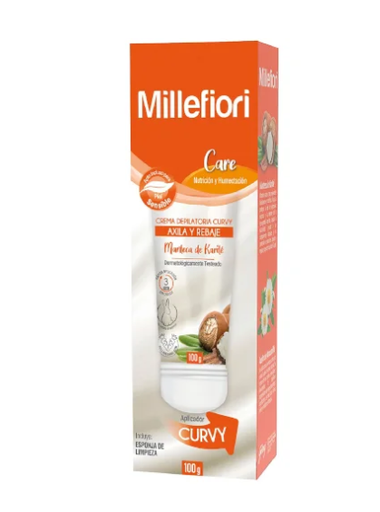 Millefiori Care Crema Depilatoria Axila y Rebaje Manteca de Karité Con Aplicador Curvy  100 g