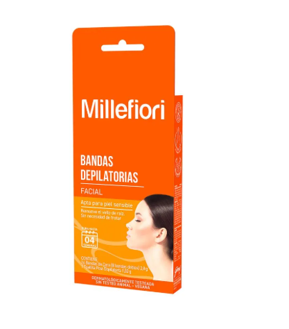 Millefiori Soft Bandas Depilatorias Faciales Acai y Goji Piel Sensible 16 Unidades