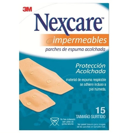 [7805070023958] Nexcare Impermeables Parches Espuma Acolchada Surtidos 15 Unidades