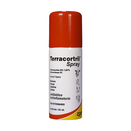 [7800001003979] Terracortril Perros/Gatos y Otros Solución Tópica Spray 125 mL Zoetis